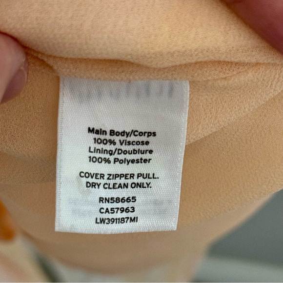 Lewit Cream and Yellow Floral Cocktail Asymmetrical Dress Size 10 - Picture 5 of 5